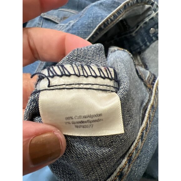 Bay Womens Denim Jacket 1X Stretch Blue Western Cowgirl Rodeo - Picture 8 of 9